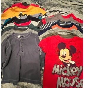 Mixed Brand Toddler Shirt 18pc Bundle 18M Red Blue Good Mickey Henley Stripe